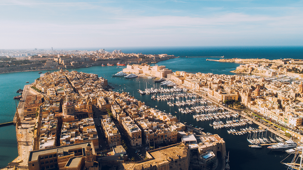 Aerial of Three Cities, Malta